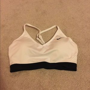 Nike White Sports Bra Size M
